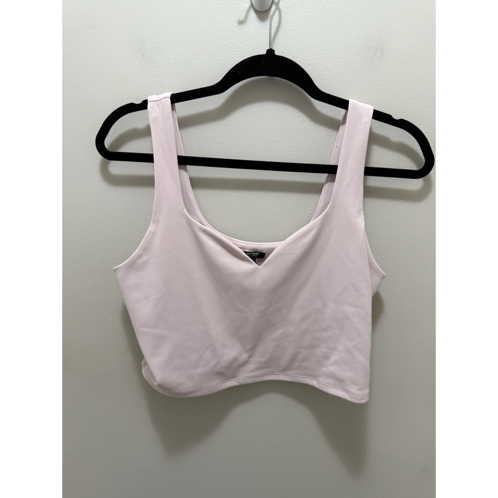 Express Body Contour Blush Pink Cropped Tank Top Women's‎ L – Stretch